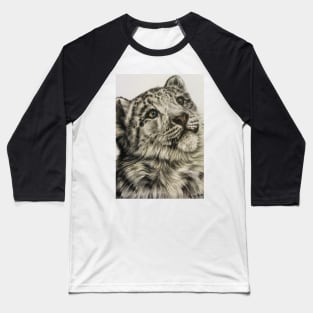 Snow Leopard Cub Baseball T-Shirt